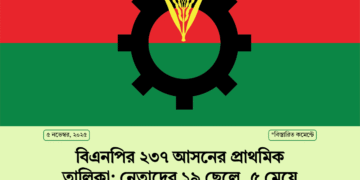 বিএনপির ২৩৭ আসনের প্রাথমিক তালিকা: নেতাদের ১৯ ছেলে, ৫ মেয়ে প্রার্থী