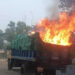 মহাসড়কে চলন্ত ট্রাকে আগুন